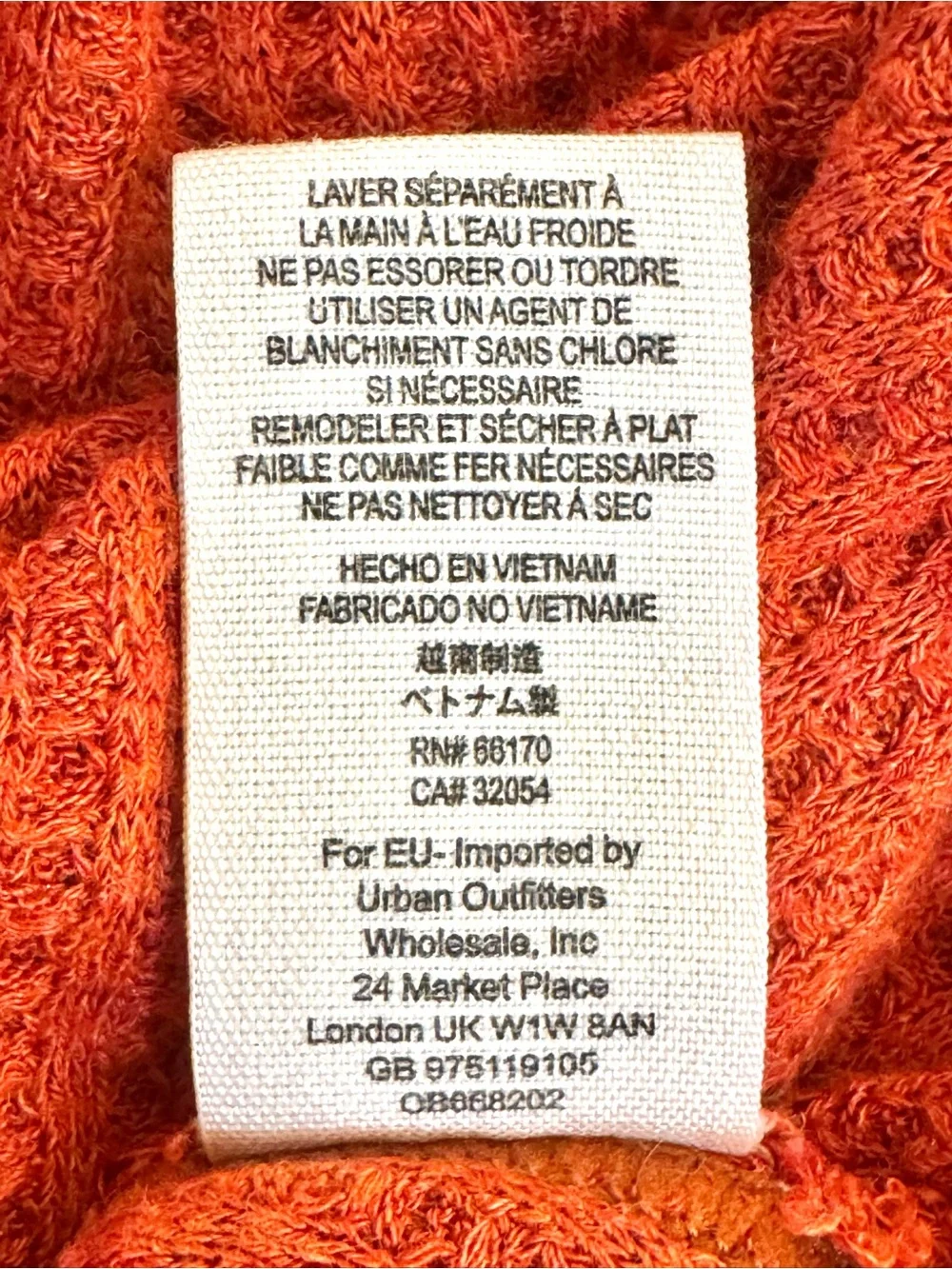 Free People We The Free Laguna Thermal Top Rust Orange oversized XS